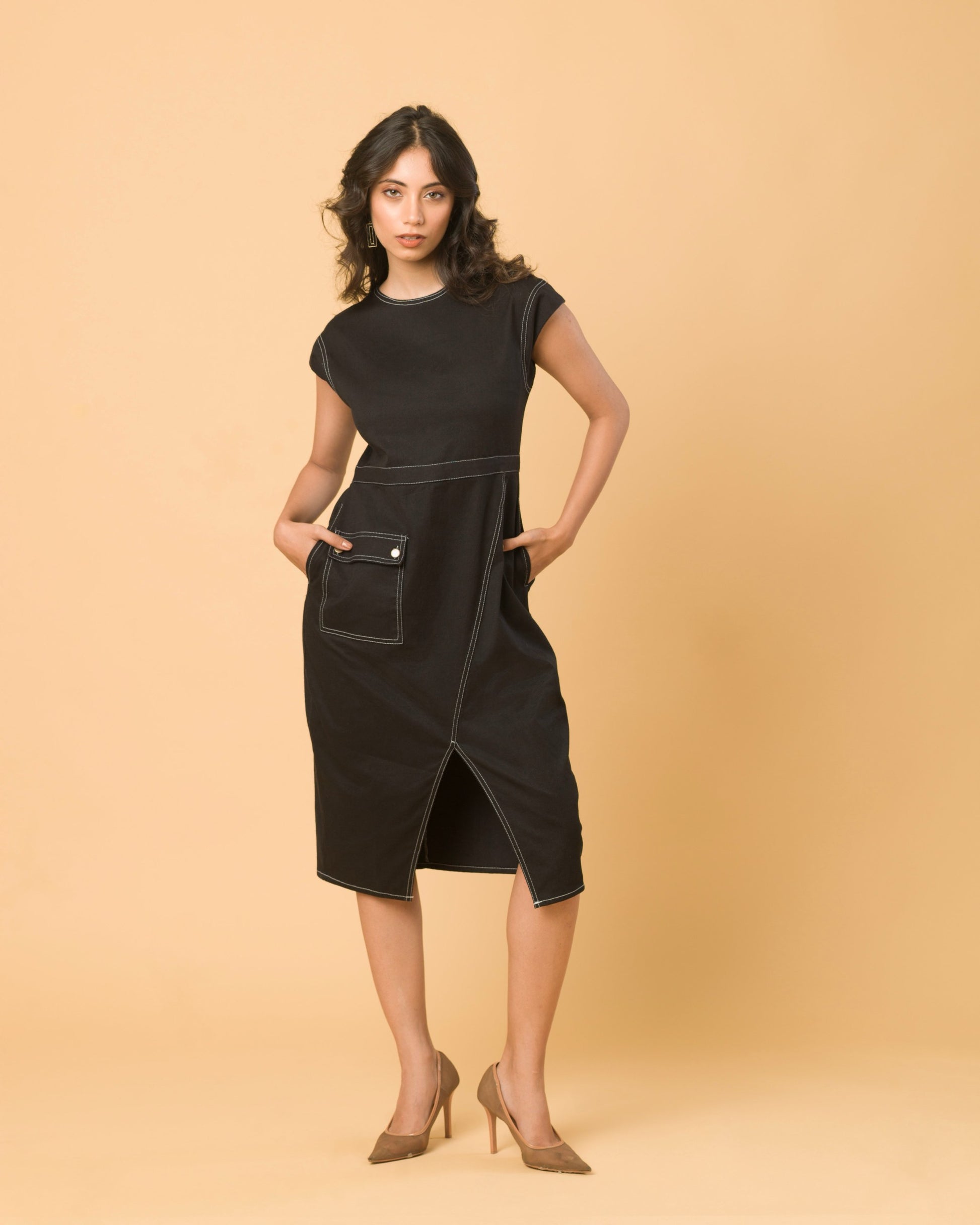 Onska Noir Edge Midi Dress