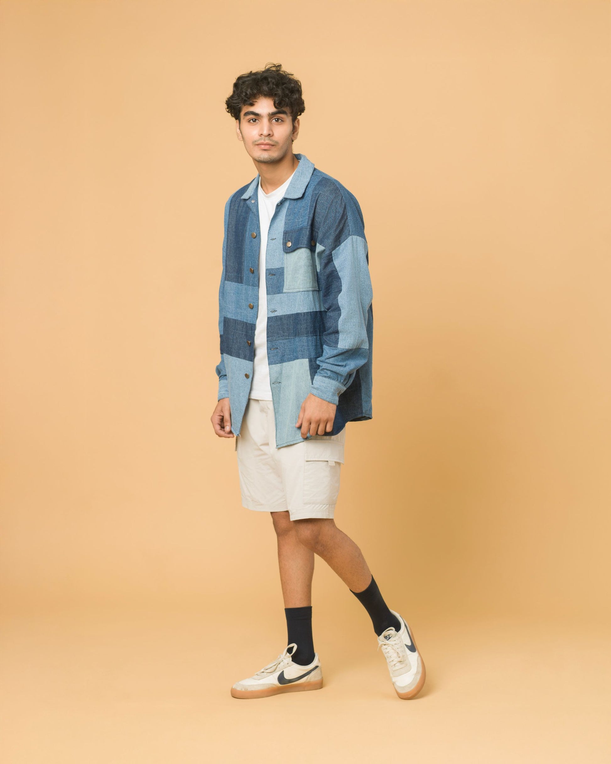 Onska Indigo Block Overshirt