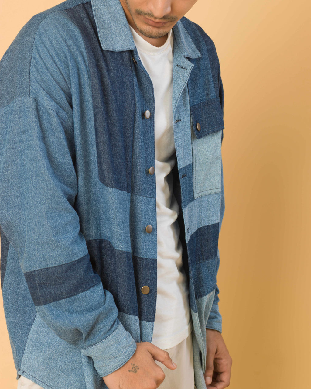 Onska Indigo Block Overshirt