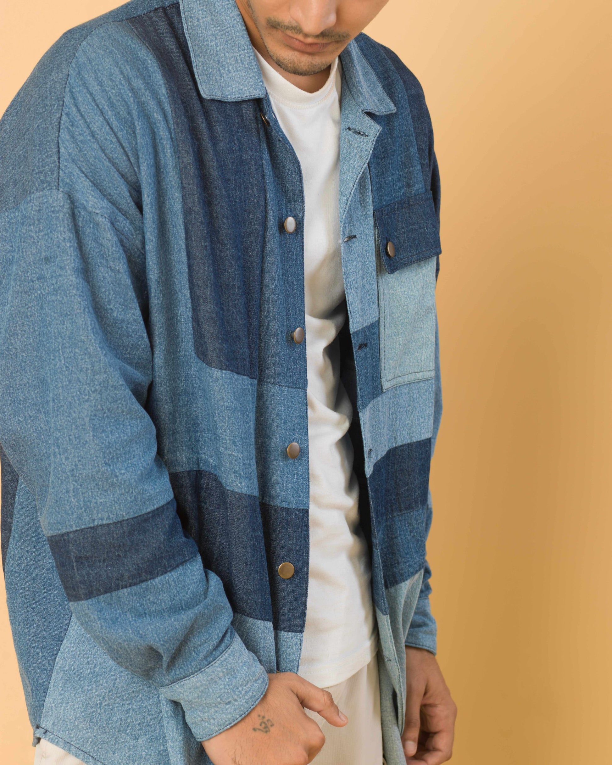 Onska Indigo Block Overshirt