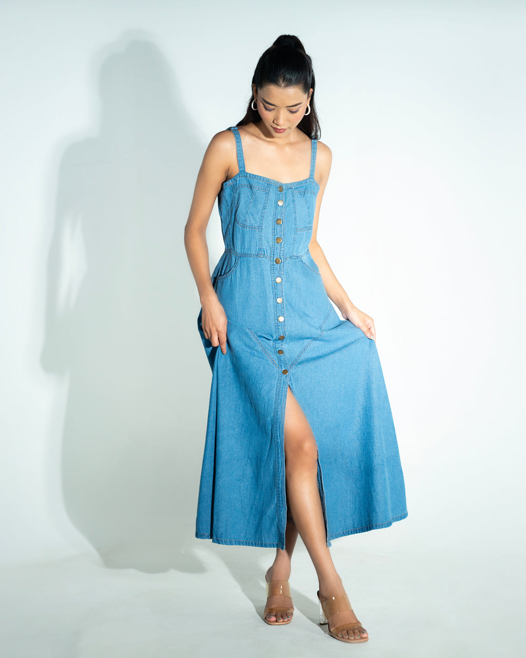 Onska A- Line Dress-Stripes