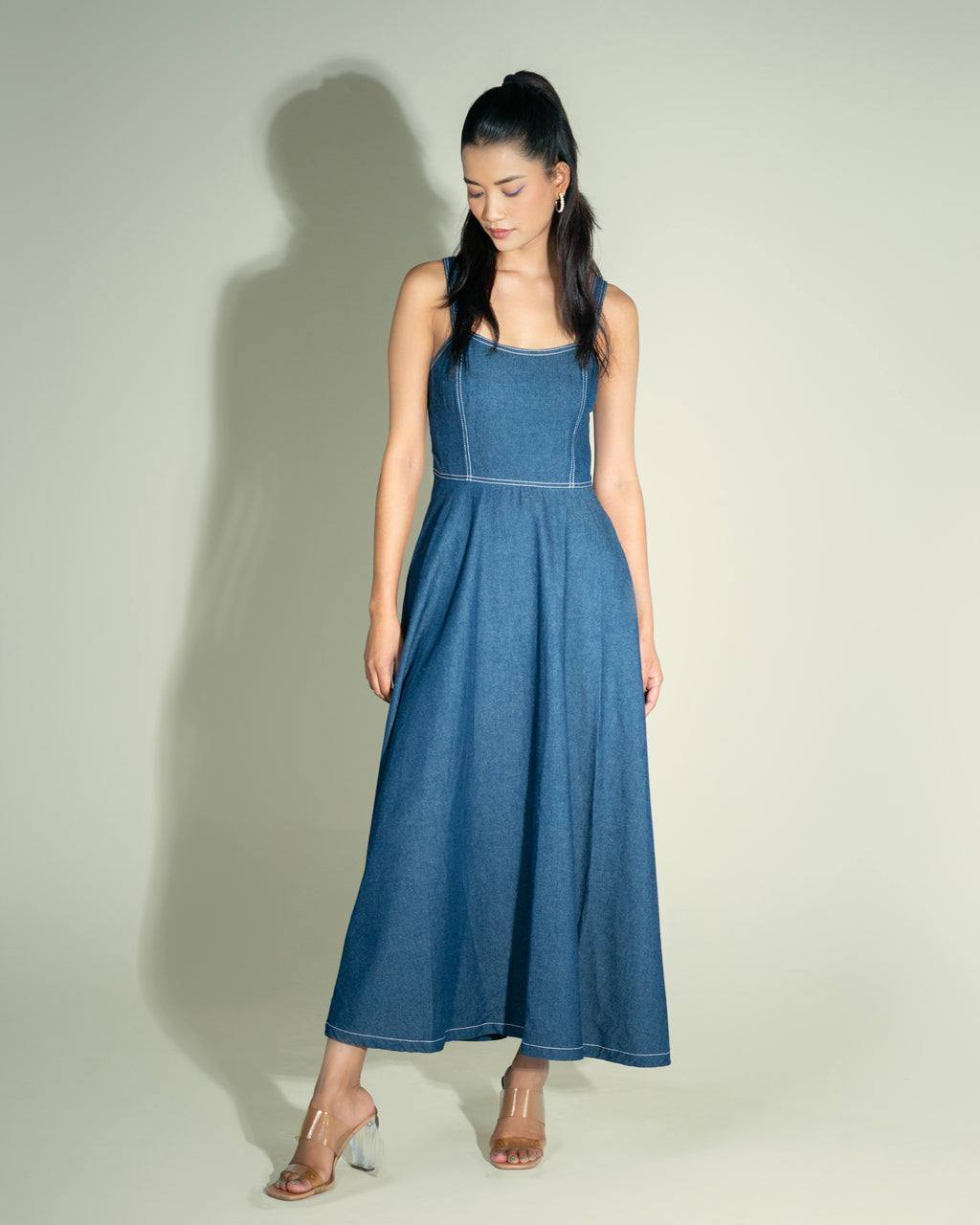 Onska Sleeveless Denim Midi Dress