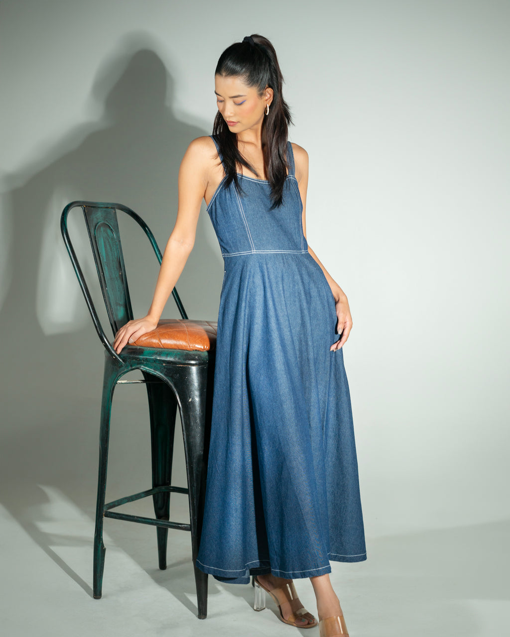 Onska Sleeveless Denim Midi Dress