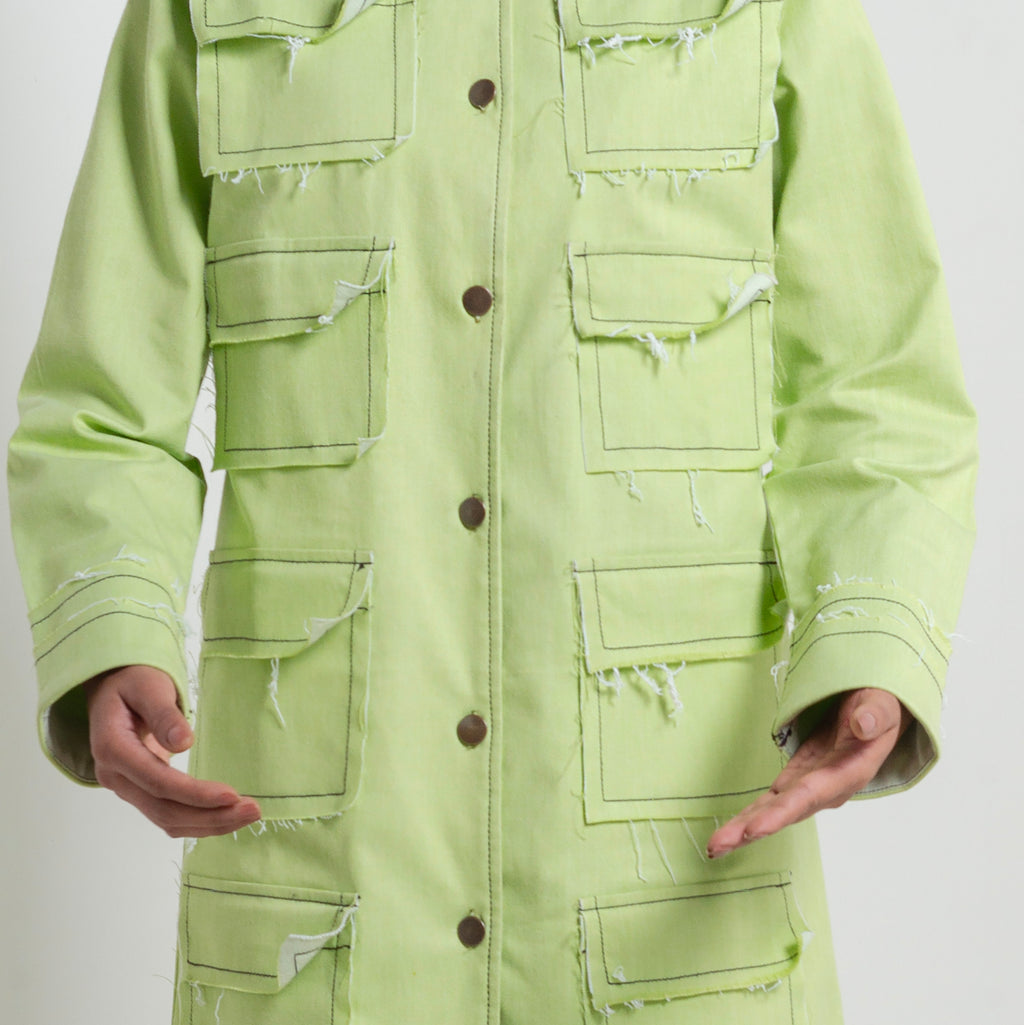 ONSKA VIBRANT LIME LONG DENIM DRESS