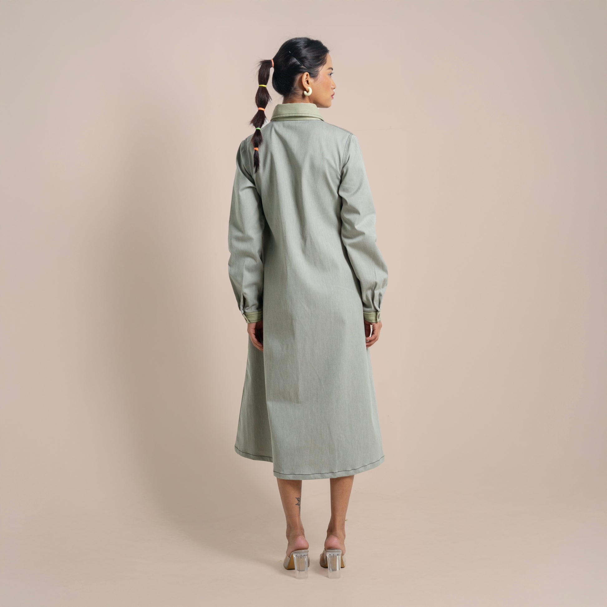 Onska Two-Tone Shirt Denim Dress